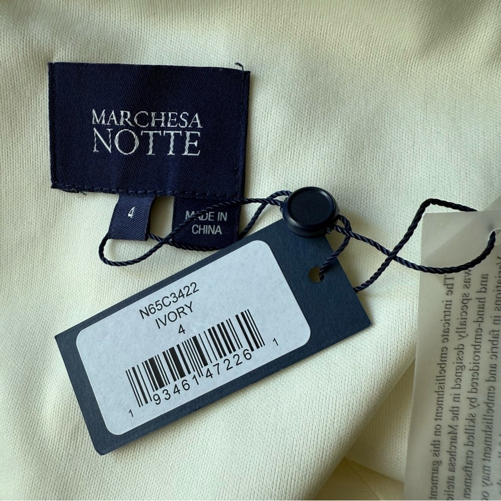 Marchesa Notte Ivory Embellished A-Line Dress Size 4 NWT Bridal - Picture 6 of 6